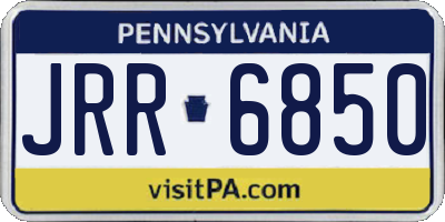 PA license plate JRR6850
