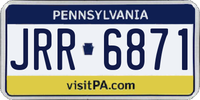 PA license plate JRR6871