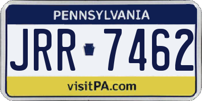 PA license plate JRR7462