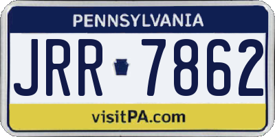 PA license plate JRR7862