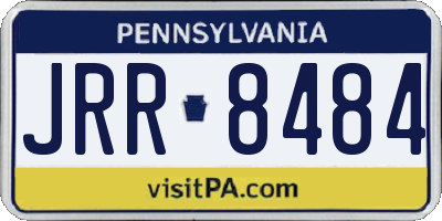 PA license plate JRR8484