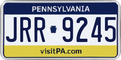 PA license plate JRR9245