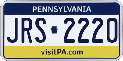 PA license plate JRS2220