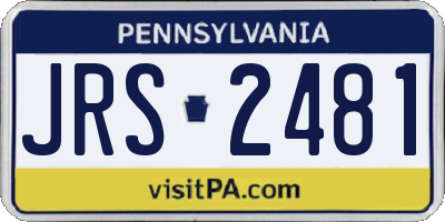PA license plate JRS2481