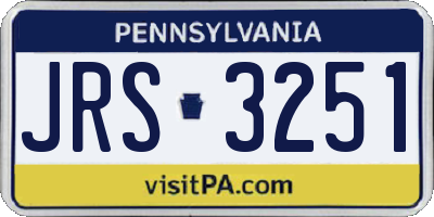 PA license plate JRS3251