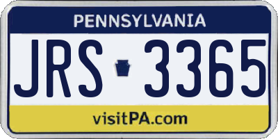 PA license plate JRS3365