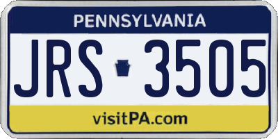 PA license plate JRS3505