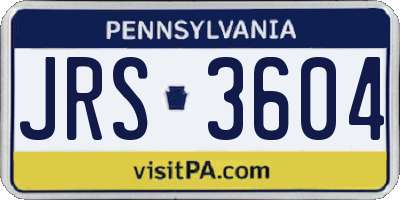 PA license plate JRS3604