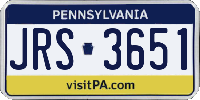 PA license plate JRS3651