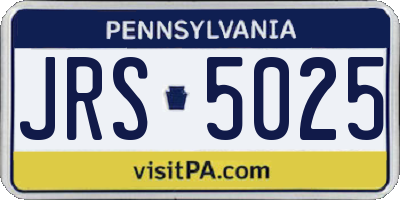 PA license plate JRS5025
