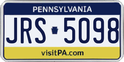 PA license plate JRS5098