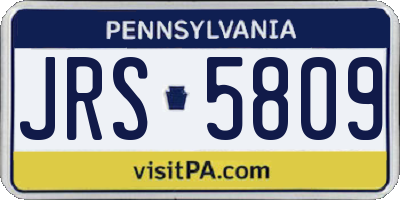 PA license plate JRS5809