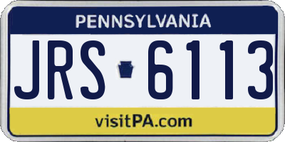 PA license plate JRS6113