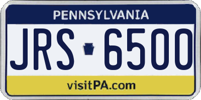 PA license plate JRS6500
