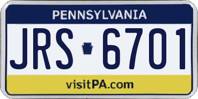 PA license plate JRS6701