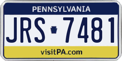 PA license plate JRS7481