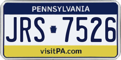 PA license plate JRS7526
