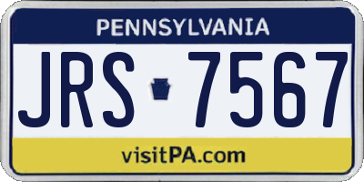 PA license plate JRS7567