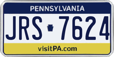 PA license plate JRS7624