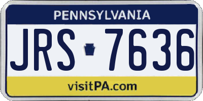 PA license plate JRS7636