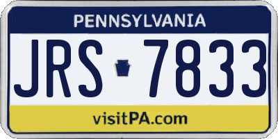 PA license plate JRS7833
