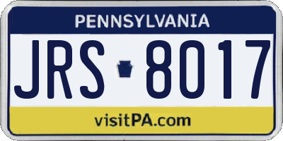 PA license plate JRS8017