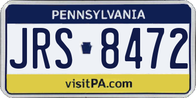 PA license plate JRS8472
