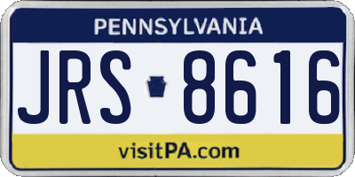 PA license plate JRS8616