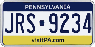 PA license plate JRS9234