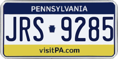 PA license plate JRS9285
