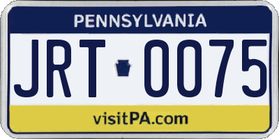 PA license plate JRT0075