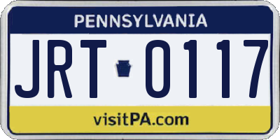 PA license plate JRT0117