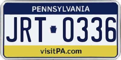 PA license plate JRT0336