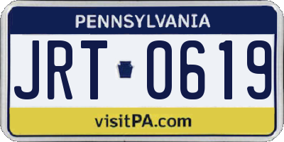 PA license plate JRT0619