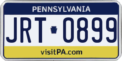 PA license plate JRT0899
