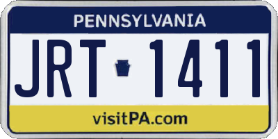 PA license plate JRT1411