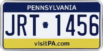 PA license plate JRT1456