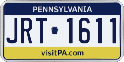 PA license plate JRT1611