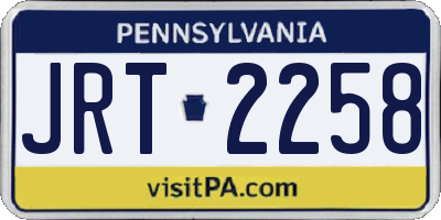PA license plate JRT2258