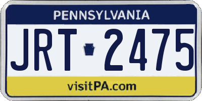 PA license plate JRT2475