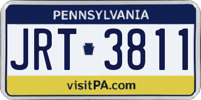 PA license plate JRT3811