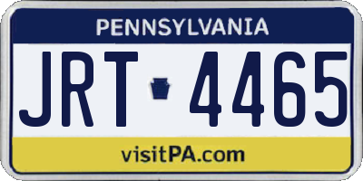 PA license plate JRT4465