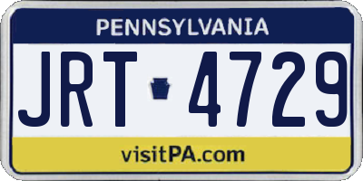 PA license plate JRT4729
