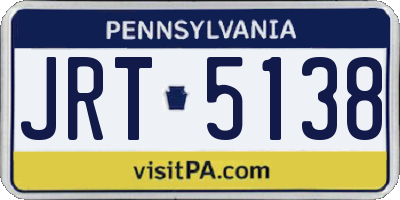 PA license plate JRT5138