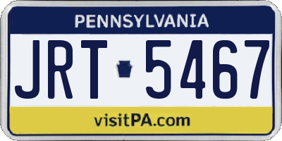 PA license plate JRT5467