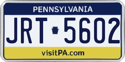 PA license plate JRT5602
