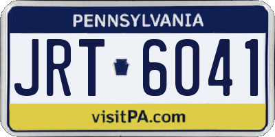 PA license plate JRT6041
