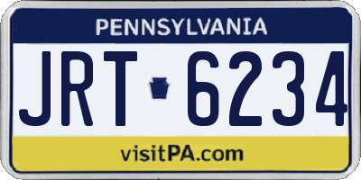 PA license plate JRT6234