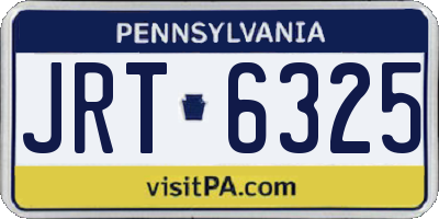 PA license plate JRT6325
