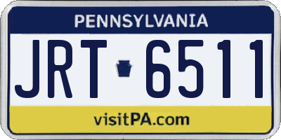 PA license plate JRT6511